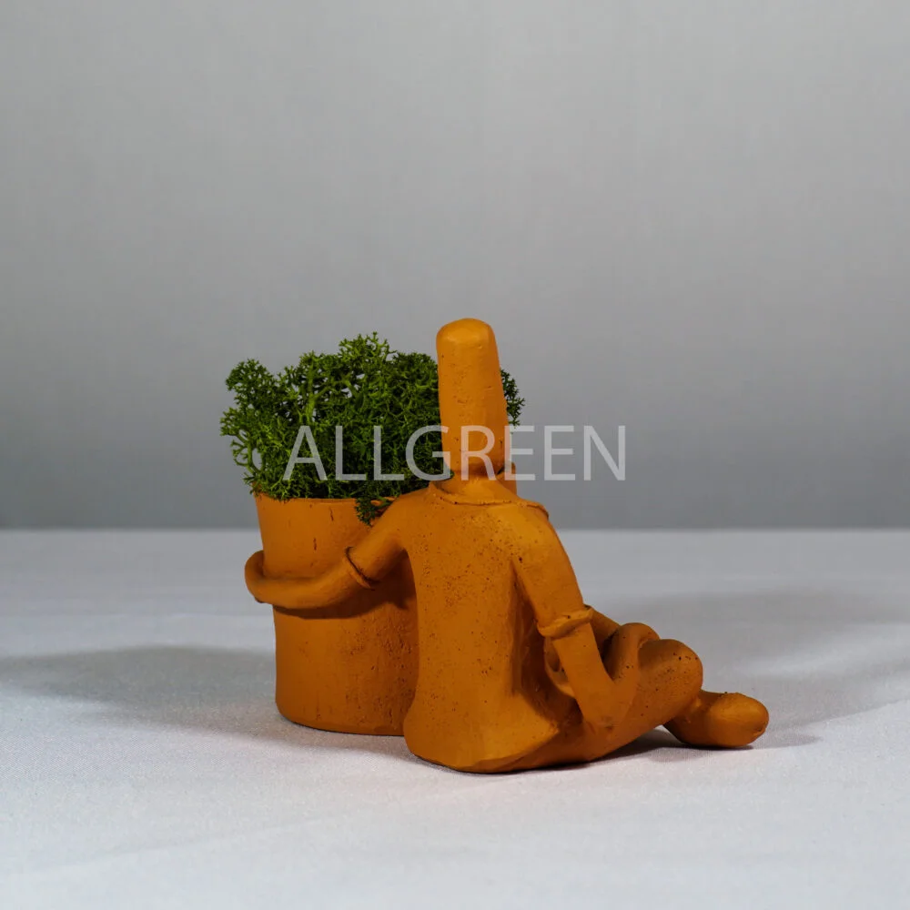 Vaso Homem Sentado Terracota - Imagem 3