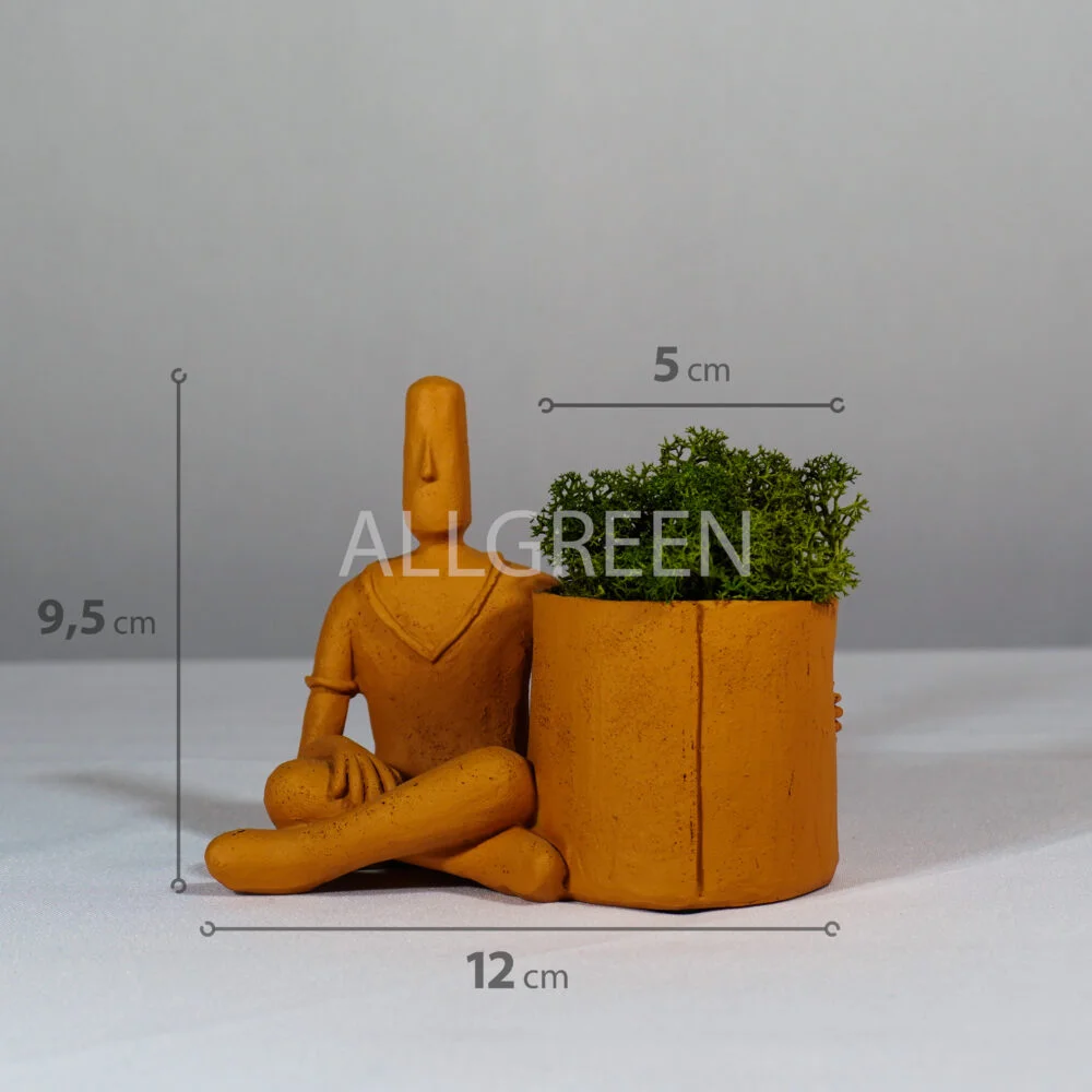 Vaso Homem Sentado Terracota - Imagem 2